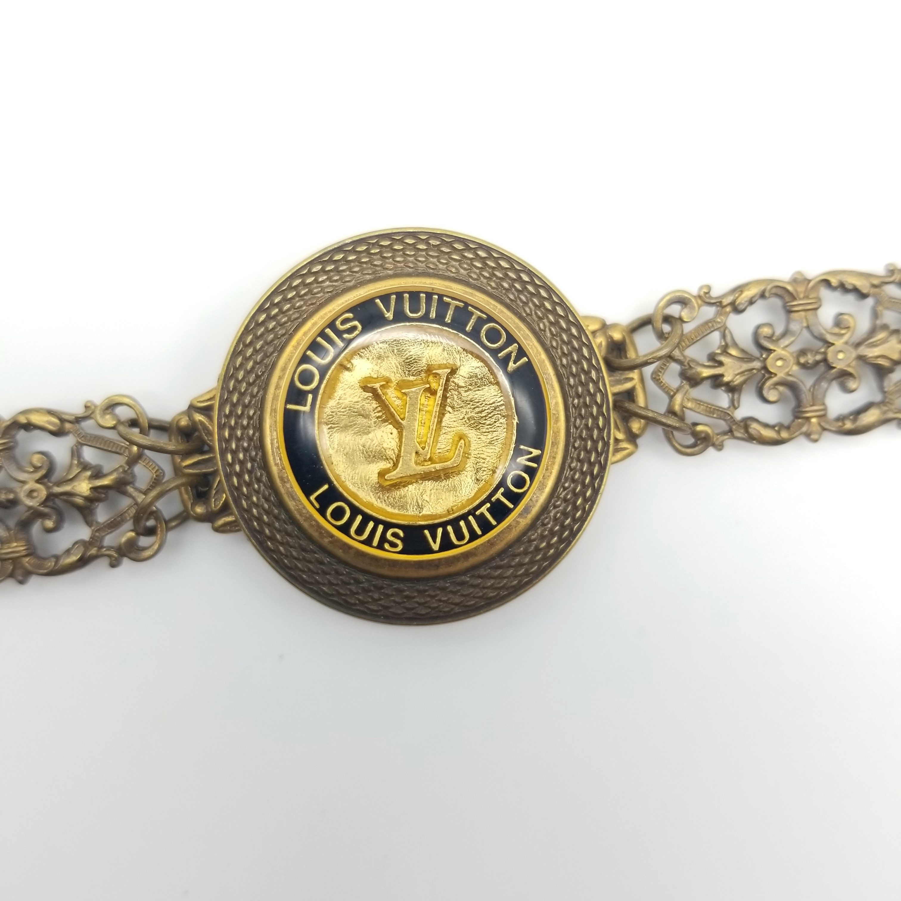 Louis Vuitton Silver Button On Sterling Silver Link Chain Bracelet - Laurel  Ridge Antiques and Inn
